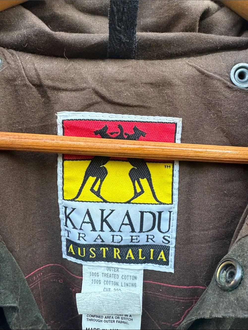 Kakadu Australia Men's Olive Waxed Cotton Trench Coat